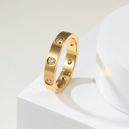 [Amore Jewelry]LOVE 4MM 8 DIAMOND RING