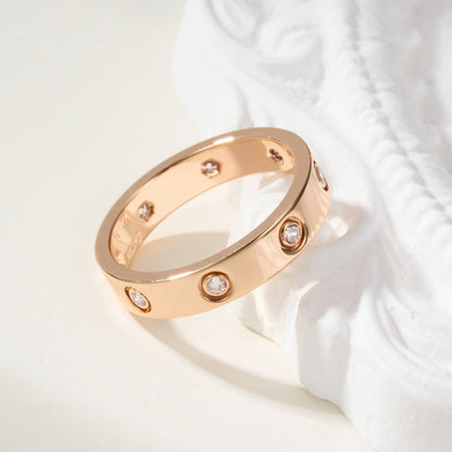 [Amore Jewelry]LOVE 4MM 8 DIAMOND RING