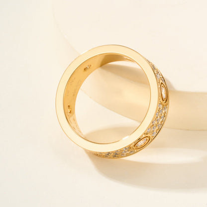 [Amore Jewelry]LOVE 5.5MM FULL-PAVE 6-DIAMOND RING