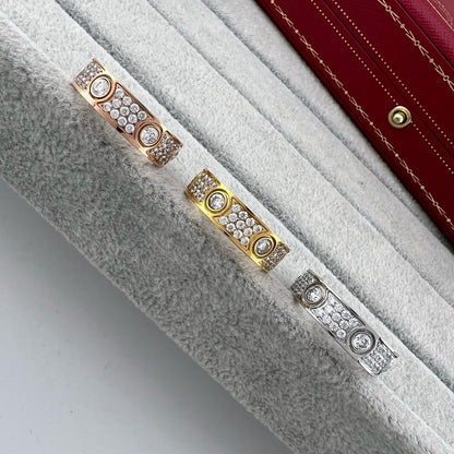 [Amore Jewelry]LOVE 5.5MM FULL-PAVE 6-DIAMOND RING