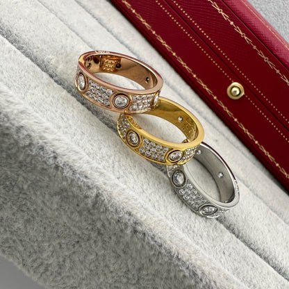 [Amore Jewelry]LOVE 5.5MM FULL-PAVE 6-DIAMOND RING
