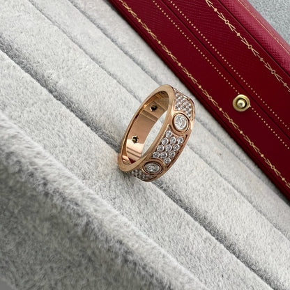 [Amore Jewelry]LOVE 5.5MM FULL-PAVE 6-DIAMOND RING