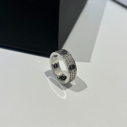 [Amore Jewelry]LOVE RING 5.5MM DIAMONDS PAVED CERAMIC