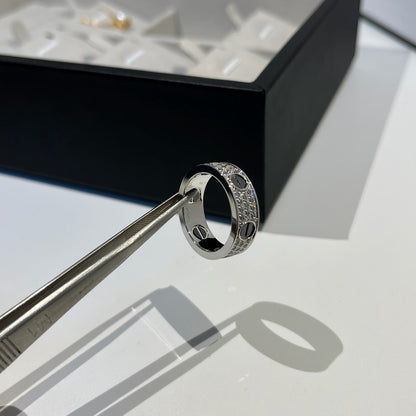 [Amore Jewelry]LOVE RING 5.5MM DIAMONDS PAVED CERAMIC