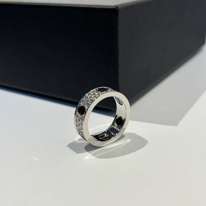 [Amore Jewelry]LOVE RING 5.5MM DIAMONDS PAVED CERAMIC