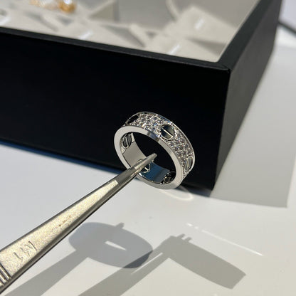 [Amore Jewelry]LOVE RING 5.5MM DIAMONDS PAVED CERAMIC