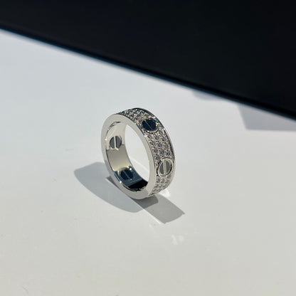 [Amore Jewelry]LOVE RING 5.5MM DIAMONDS PAVED CERAMIC