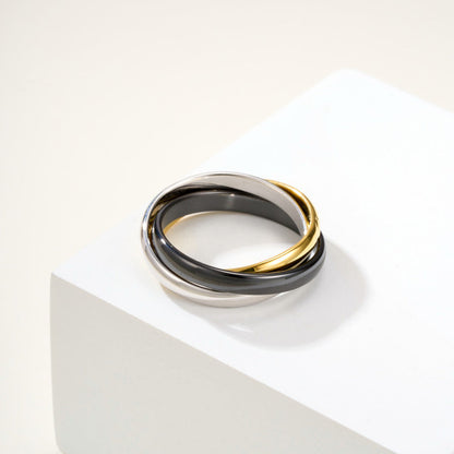 [Amore Jewelry]TRINITY 3.2MM RING BLACK CERAMIC