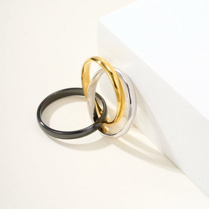 [Amore Jewelry]TRINITY 3.2MM RING BLACK CERAMIC