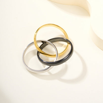 [Amore Jewelry]TRINITY 3.2MM RING BLACK CERAMIC