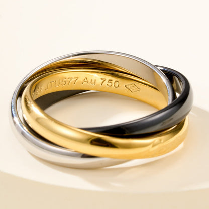[Amore Jewelry]TRINITY 3.2MM RING BLACK CERAMIC