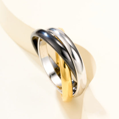 [Amore Jewelry]TRINITY 3.2MM RING BLACK CERAMIC