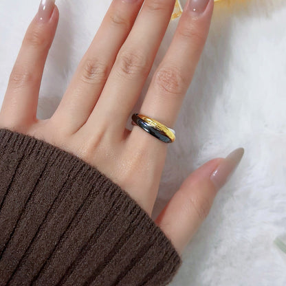 [Amore Jewelry]TRINITY 3.2MM RING BLACK CERAMIC