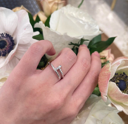 [Amore Jewelry]JUSTE 1.8MM HALF DIAMOND RING