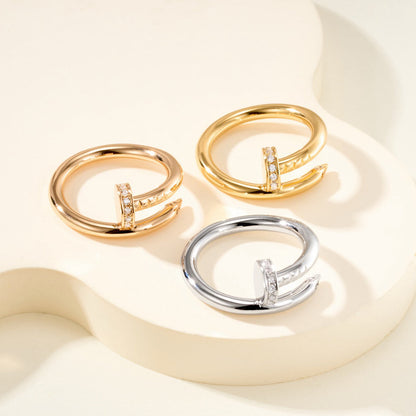 [Amore Jewelry]JUSTE RING 2.6MM HALF DIAMOND
