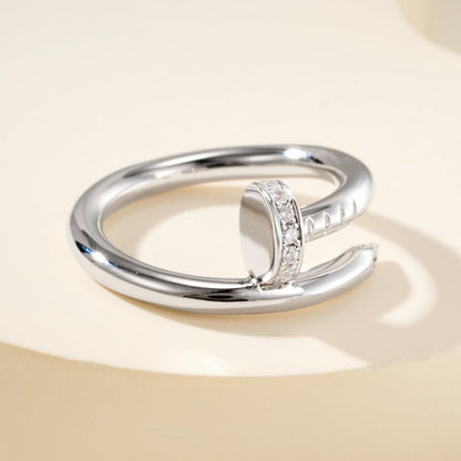 [Amore Jewelry]JUSTE RING 2.6MM HALF DIAMOND