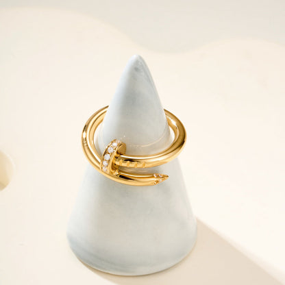 [Amore Jewelry]JUSTE RING 2.6MM HALF DIAMOND