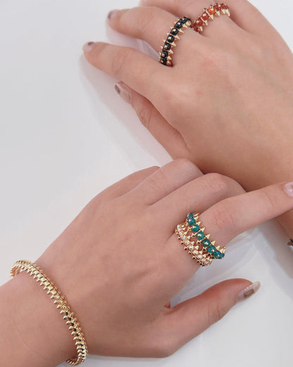 [Amore Jewelry]CLASH 7.9MM AGATE CHALCEDONY RING