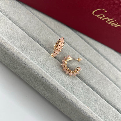 [Amore Jewelry]CLASH 7.9MM AGATE CHALCEDONY EARRINGS
