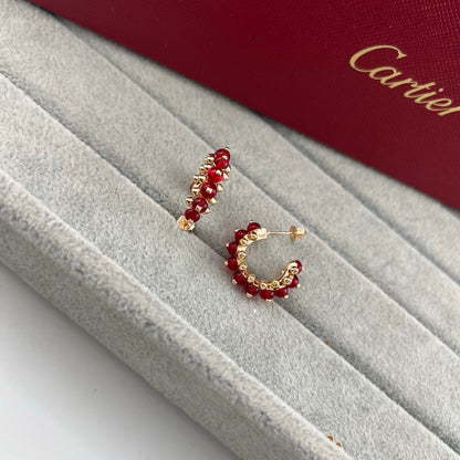 [Amore Jewelry]CLASH 7.9MM AGATE CHALCEDONY EARRINGS