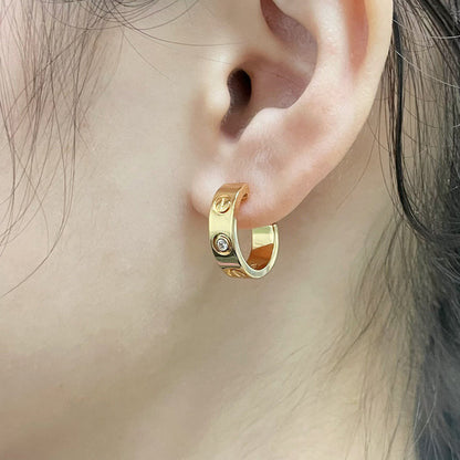 [Amore Jewelry]LOVE EARRINGS 5.7MM 2 DIAMONDS