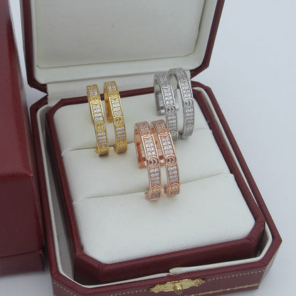 [Amore Jewelry]LOVE EARRINGS 3.6MM DIAMOND PAVED