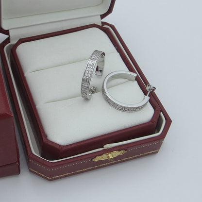 [Amore Jewelry]LOVE EARRINGS 3.6MM DIAMOND PAVED