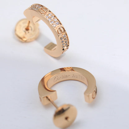 [Amore Jewelry]LOVE 5.5MM DIAMOND PAVED EARRINGS