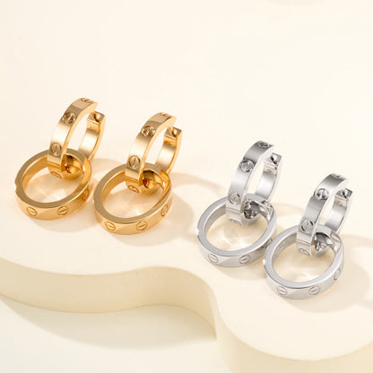 [Amore Jewelry]LOVE 3.3MM DANGLE EARRINGS