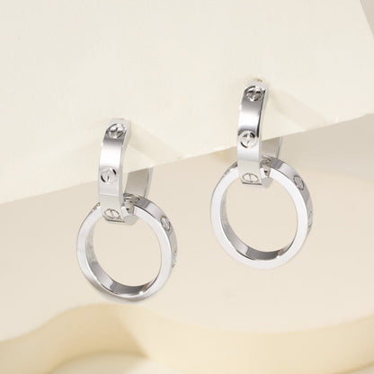 [Amore Jewelry]LOVE 3.3MM DANGLE EARRINGS