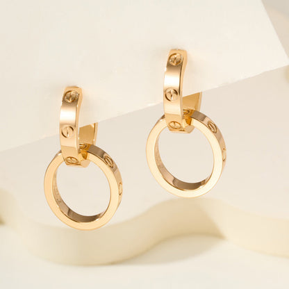 [Amore Jewelry]LOVE 3.3MM DANGLE EARRINGS