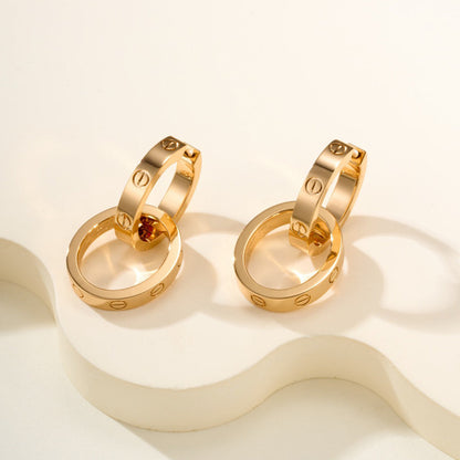 [Amore Jewelry]LOVE 3.3MM DANGLE EARRINGS