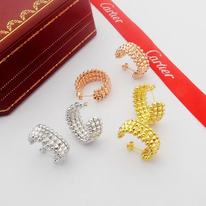 [Amore Jewelry]CLASH 9.2MM DOUBLE ROW EARRINGS