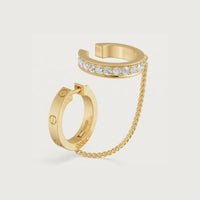 [Amore Jewelry]LOVE 3.0MM HALF DIAMOND EARRINGS