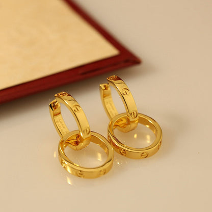[Amore Jewelry]LOVE 3.3MM DANGLE EARRINGS