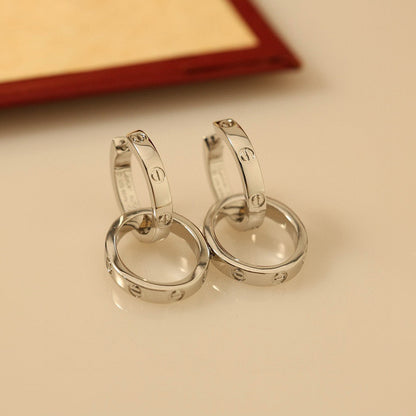 [Amore Jewelry]LOVE 3.3MM DANGLE EARRINGS
