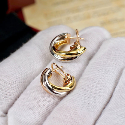 [Amore Jewelry]TRINITY ON DIAMOND CLASSIC EARRINGS