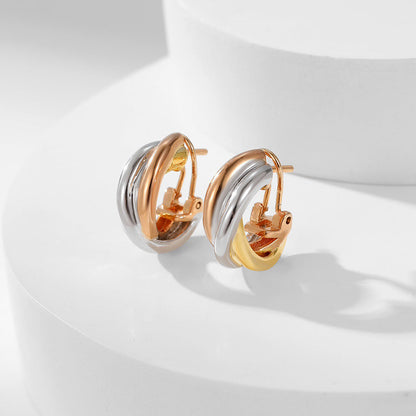 [Amore Jewelry]TRINITY ON DIAMOND CLASSIC EARRINGS