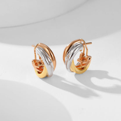 [Amore Jewelry]TRINITY ON DIAMOND CLASSIC EARRINGS