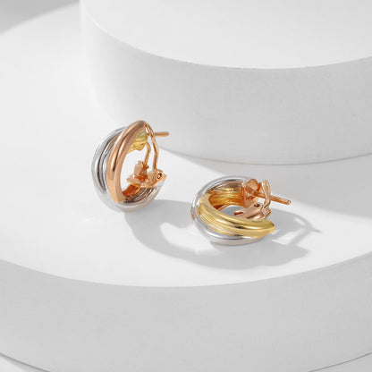 [Amore Jewelry]TRINITY ON DIAMOND CLASSIC EARRINGS