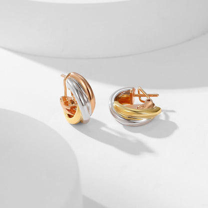 [Amore Jewelry]TRINITY ON DIAMOND CLASSIC EARRINGS