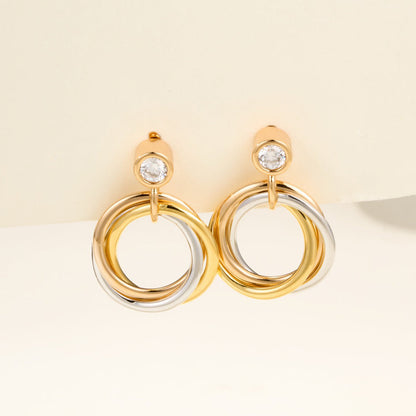[Amore Jewelry]TRINITY ON DIAMOND  EARRINGS