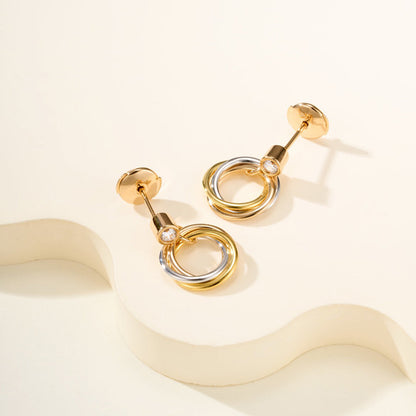 [Amore Jewelry]TRINITY ON DIAMOND  EARRINGS