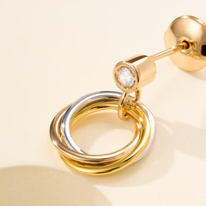 [Amore Jewelry]TRINITY ON DIAMOND  EARRINGS