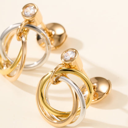 [Amore Jewelry]TRINITY ON DIAMOND  EARRINGS