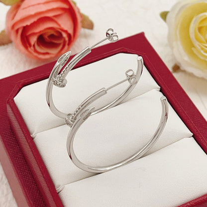 [Amore Jewelry]JUSTE HALF DIAMOND LARGE EARRINGS