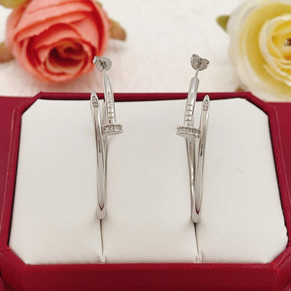 [Amore Jewelry]JUSTE HALF DIAMOND LARGE EARRINGS