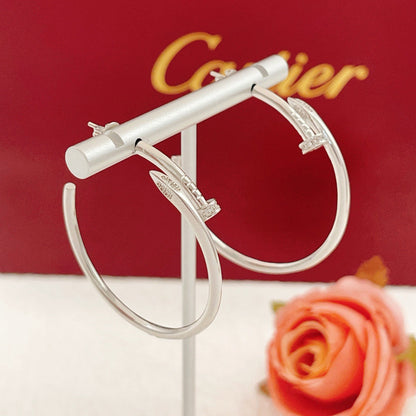 [Amore Jewelry]JUSTE HALF DIAMOND LARGE EARRINGS