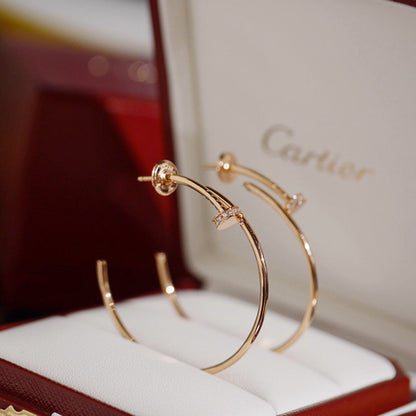 [Amore Jewelry]JUSTE HALF DIAMOND LARGE EARRINGS