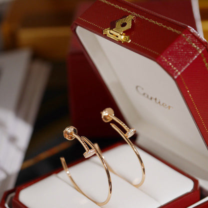 [Amore Jewelry]JUSTE HALF DIAMOND LARGE EARRINGS